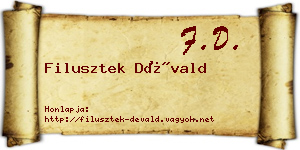 Filusztek Dévald névjegykártya