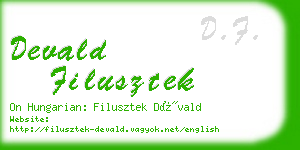 devald filusztek business card